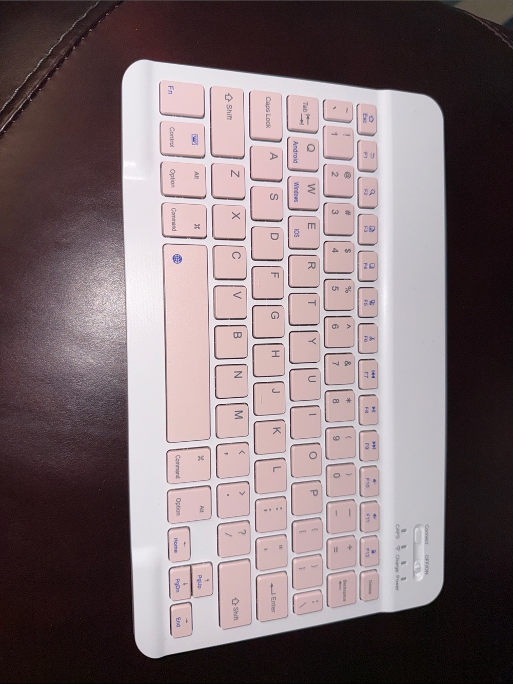 Wireless Bluetooth Tablet Keyboard - Pink White